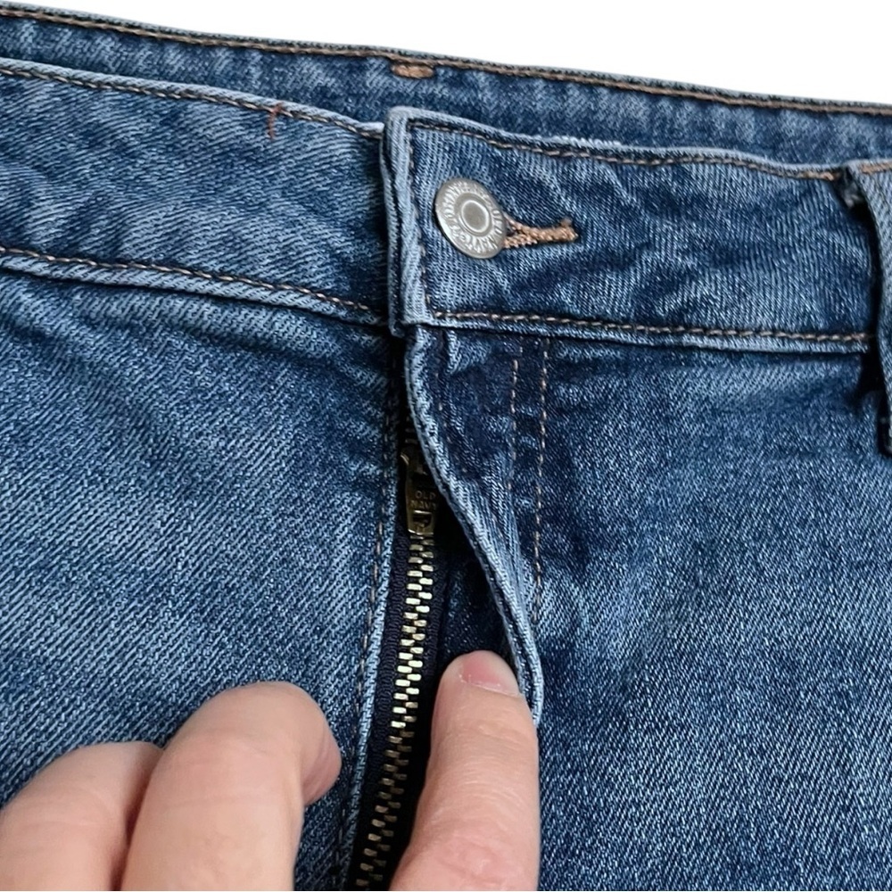 Old Navy O.G. Straight Leg Medium Blue Wash Mom Jeans High Rise Ankle size 18 - Picture 5 of 7